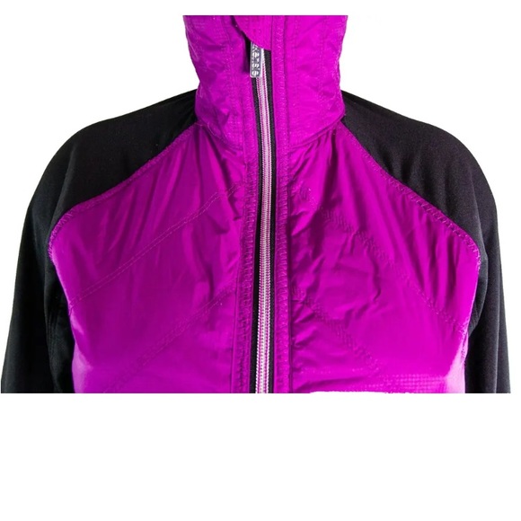 Purple Jacket with Reflective zippers =safety. Tapered waist. Like new Pre-owned - Picture 12 of 12